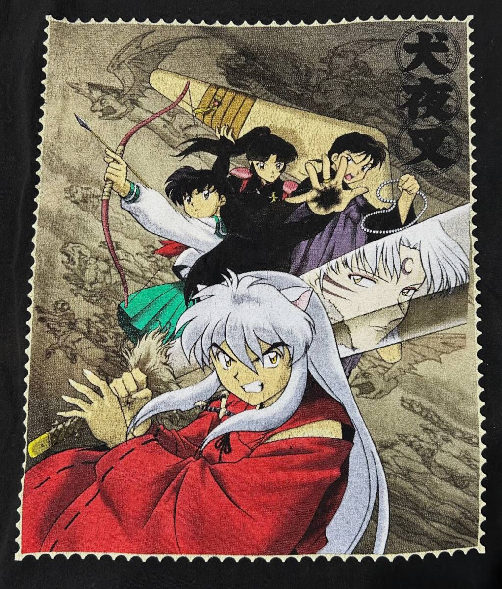 00s INUYASHA 犬夜叉 Tシャツ L ヴィンテージ アニメT レア 両面プリント 逆プリント_画像2
