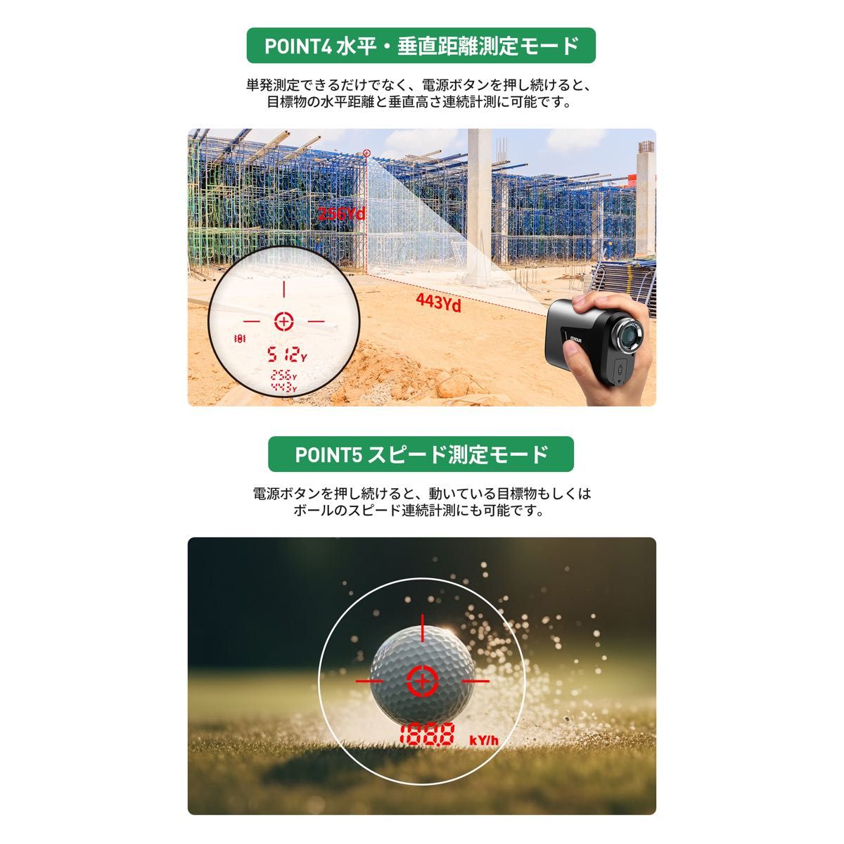 【新品】 EENOUR U1000RG ゴルフ レーザー距離計 ケース セット ゴルフスコープ 距離測定器 イーノウ 