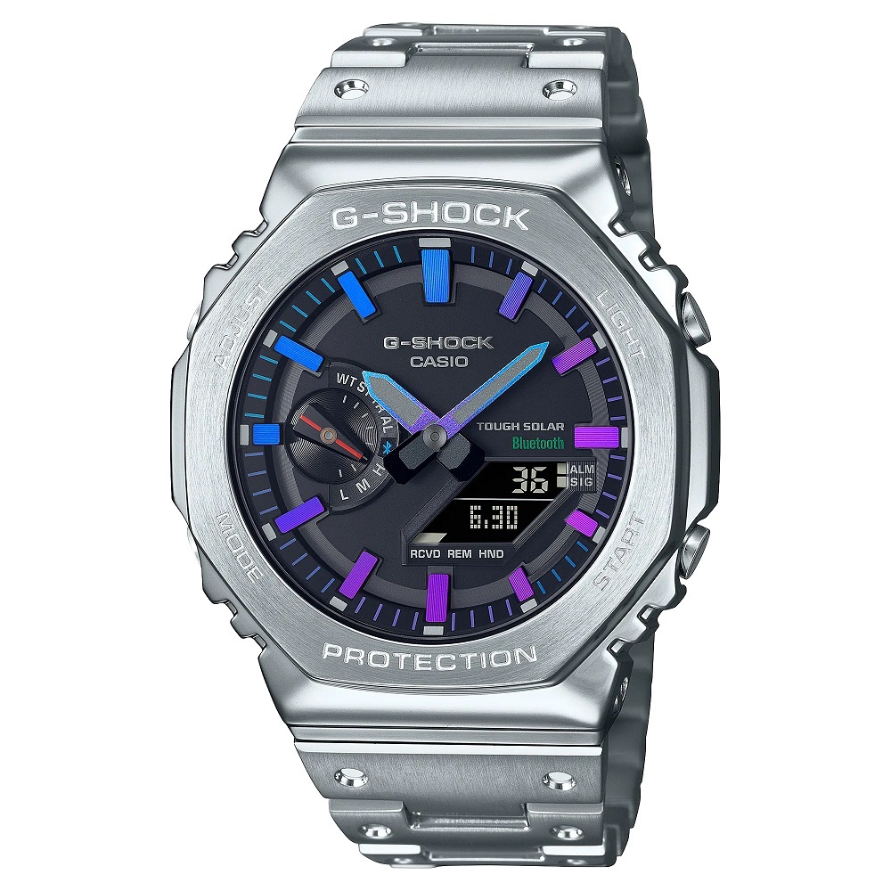 カシオCASIO G-SHOCK Gショック ジーショック Newデジタル アナログコンビ フルメタル レインボーカラー GM-B2100PC-1AJF_画像1