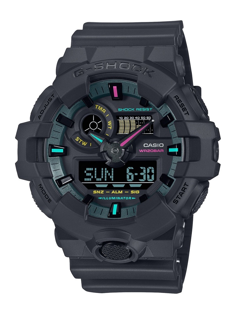 カシオCASIO G-SHOCK Gショック ジーショック アナデジ Multi Fluorescent colorシリーズ GA-700MF-1AJF【国内正規品】_画像1