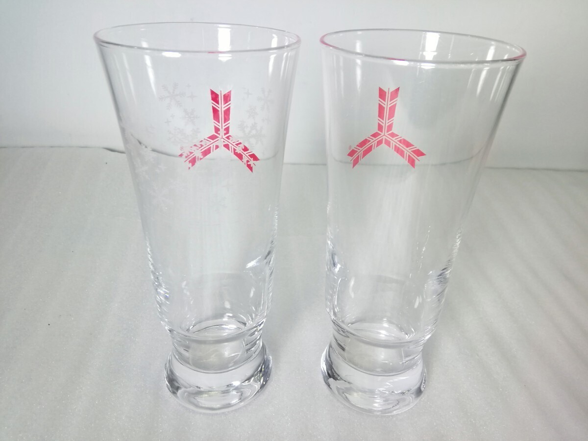  三ツ矢サイダー 　グラス　赤ラベル　2個セット　タンブラー コップ　ガラス製　中古品 　ヴィンテージ　昭和レトロ_画像3