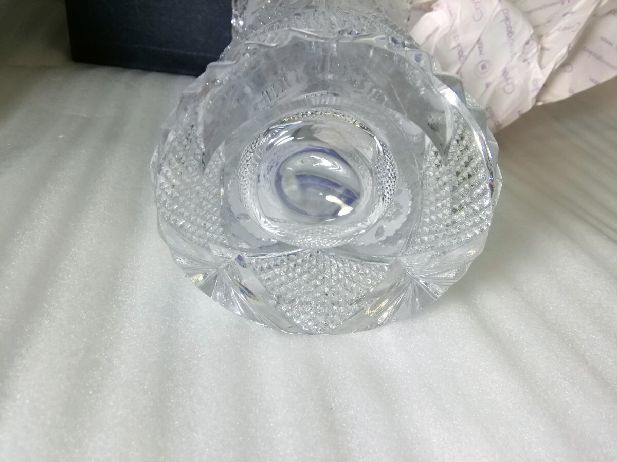 未使用☆KAMAY GALLERY　 カメイガラス 　クリスタル花瓶　 花器 花入　 ガラス花柄 　重量感のある花瓶　 MADE IN JAPAN MO-2501_画像9