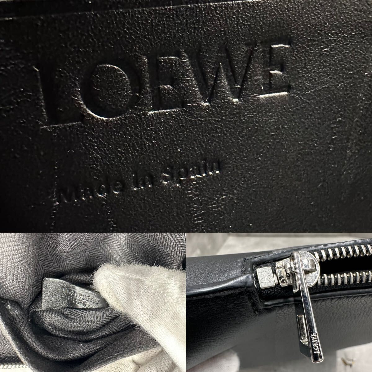 1円■最高級■ LOEWE ロエベ メンズ クラッチバッグ セカンド ボディ ビジネスバッグ メンズ デカロゴ レザー 本革 現行類似の画像8