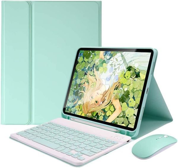 マウス付き iPad Pro 12.9 第 6 5 4 3世代 キーボードケース 分離式 女性 キーボードカバー 分離式 薄型 カラフル 可愛い レディース_画像8