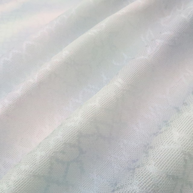ゆめsaku2 新品 紋紗 暈し 夏着物 正絹 仕付け糸付“ゆらゆらと幻想を映す優しい水面”小紋 1487