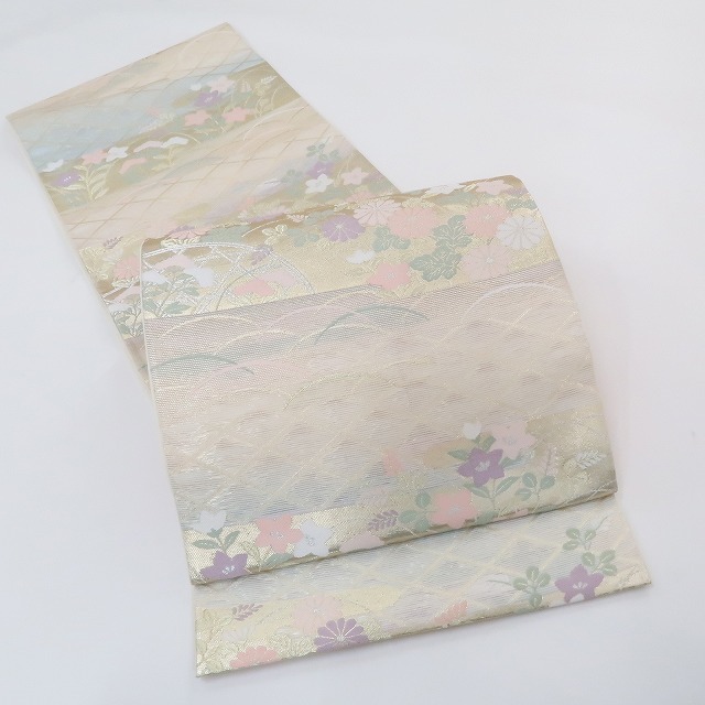 ゆめsaku2 美品 絽 夏着物“貴女に芽生える素敵な予感…密かに結ぶ夏の約束”正絹 袋帯 1803