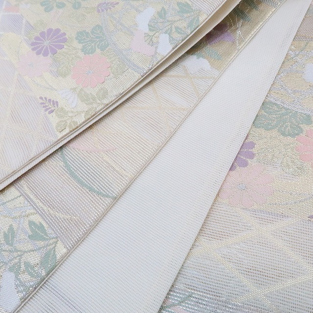 ゆめsaku2 美品 絽 夏着物“貴女に芽生える素敵な予感…密かに結ぶ夏の約束”正絹 袋帯 1803