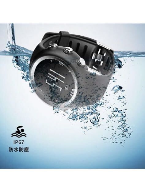 ランニングウォッチ ＧＰＳ 腕時計 デジタル ウォッチ 防水 軽量 Bluetooth搭載 歩数計 EZONT031B01の画像4