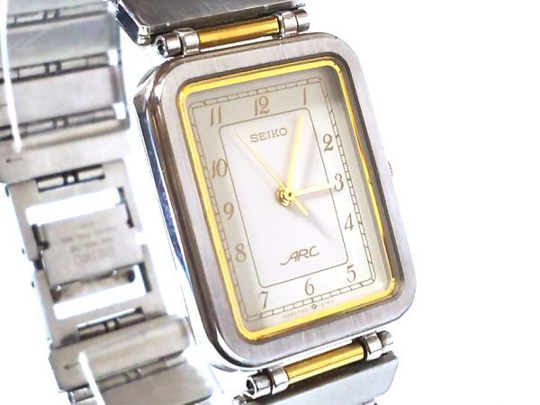 【Ks4☆】SEIKO/セイコー◇ARC/アーク/7321-5760/EKB010◇1985年製♂3針薄型クオーツ/23㎜/コンビ/美品の画像6