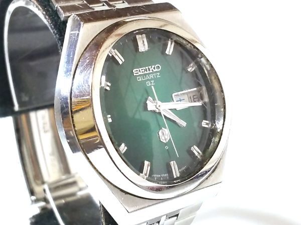 【Yn5☆】SEIKO/セイコー◇諏訪09クオーツ/0923-8030/QMQ012◇1974年製♂クオーツ/グリーン/レアケースの画像6