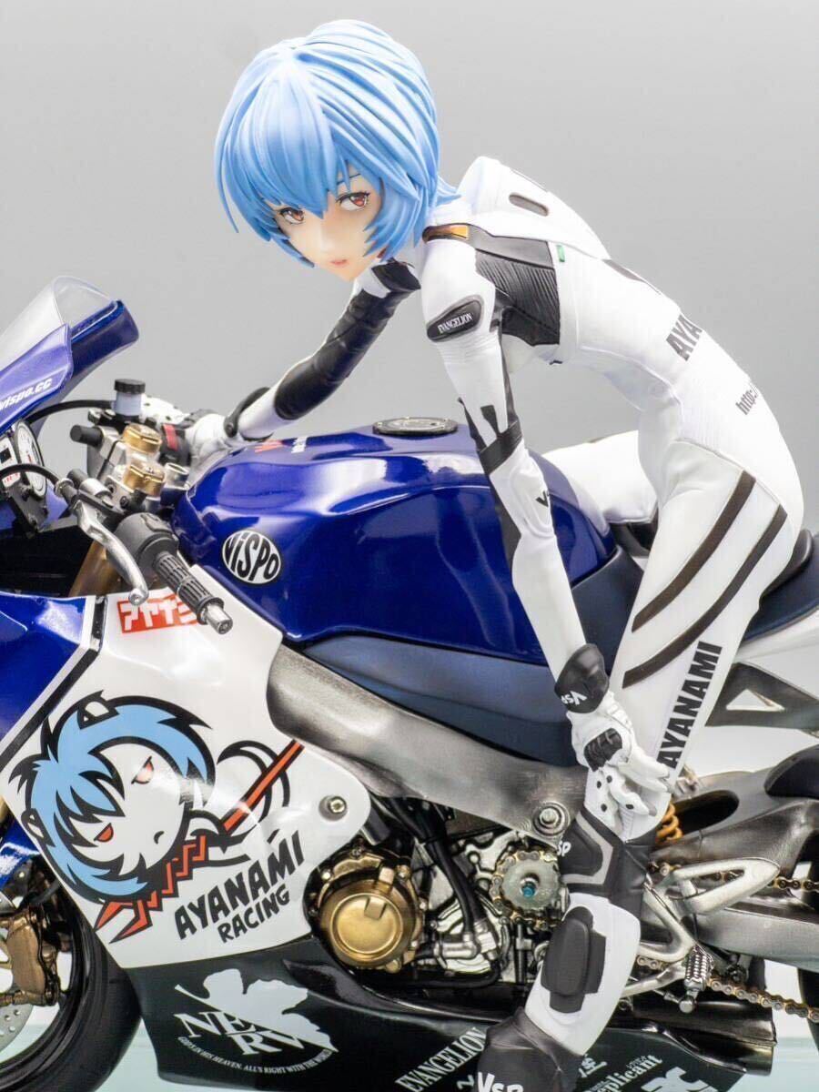 塗装済み完成品　綾波レイ　Racing Ver 1/6 ガレージキット　エヴァンゲリオン　Vispo 正規品　ガラス色アクリル台座付き_画像1