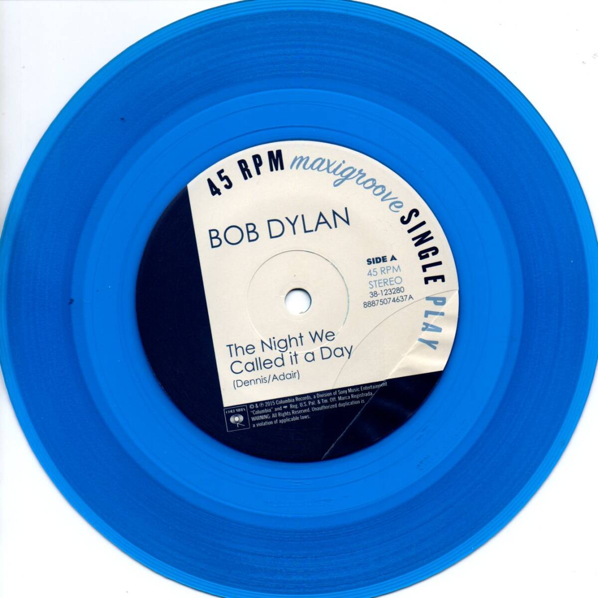 Bob Dylan 「The Night We Call It A Day/ Say With Me」米国盤青色カラーEPレコード_画像2