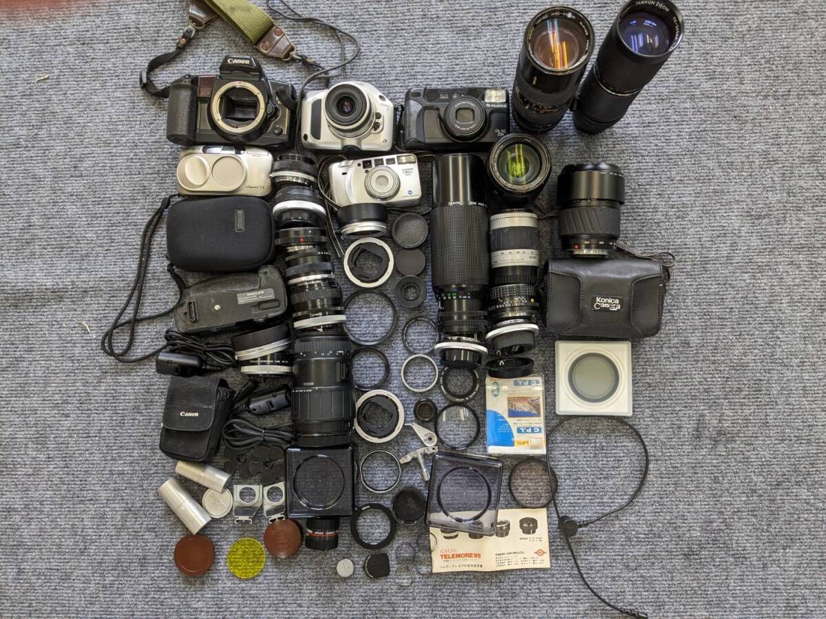  Junk together large amount various film camera lens #0423-2