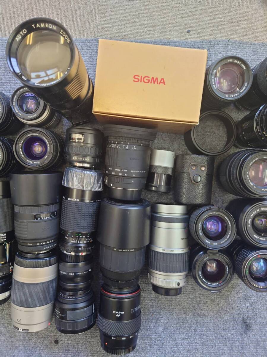  Junk together large amount various film camera lens 33 #0413-4