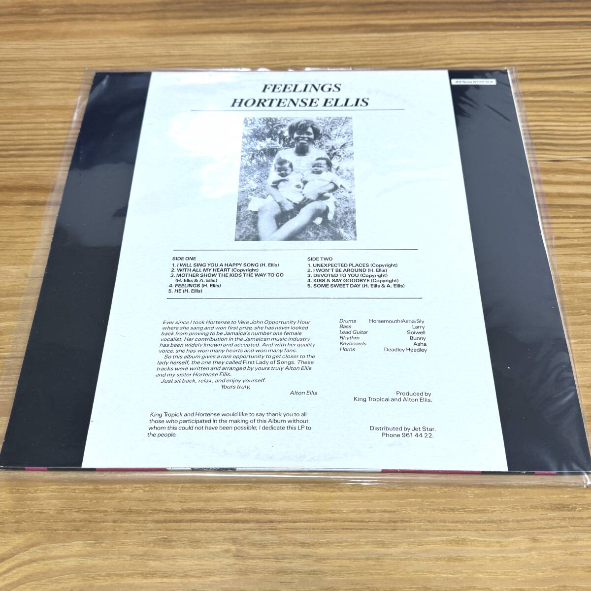【LPレコード】Hortense Ellis「FEELINGS」'78年 SKA・LOVERS・ロックステディー・COVERなど名曲多数 / Alton Ellis【美中古】の画像2