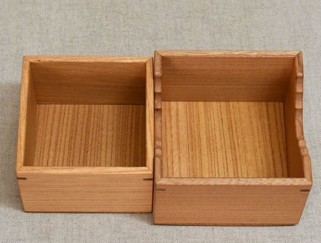 欅柾杢の駒箱　四隅落し　新品　化粧箱付き。_画像9