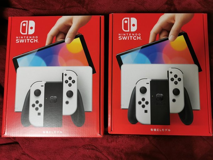 ２台セット【送料無料】Nintendo Switch(有機ELモデル) Joy-Con(L)/(R) ホワイト ニンテンドースイッチ 本体【新品未開封】の画像1