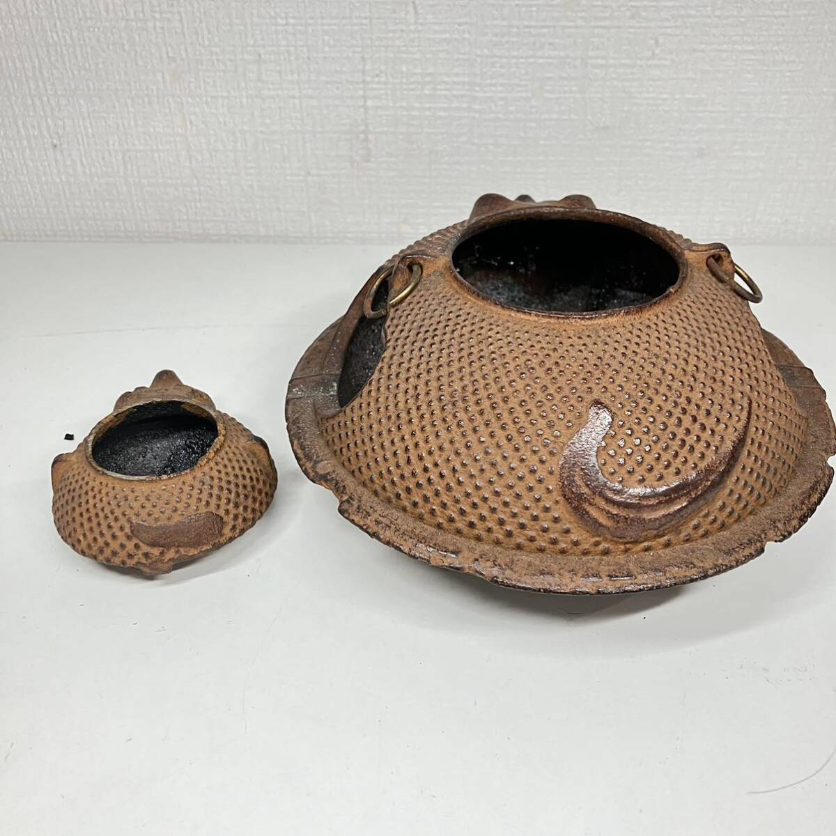 1円〜 3F 文福茶釜 南部鉄器 茶道具 鉄製 灰皿 鉄瓶 茶器 置物 たぬき アンティーク ぶんぶく茶釜 喫煙グッズ 昭和レトロ 狸 インテリア_画像9