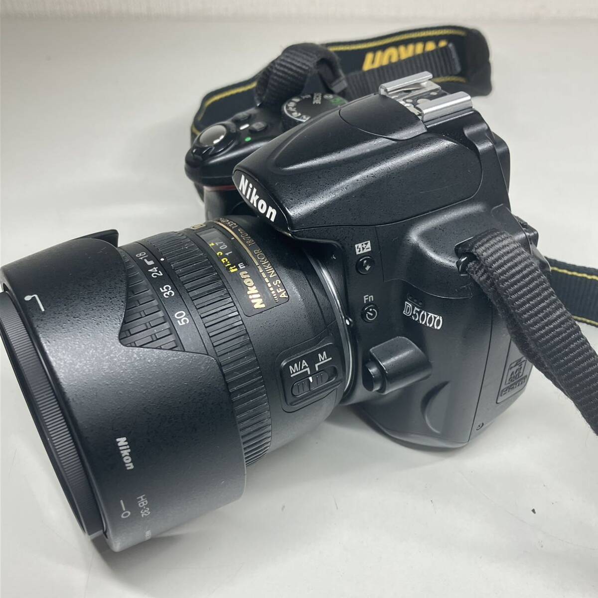 1円〜 3F Nikon ニコン デジタル一眼レフカメラ D5000 DIGITAL CAMERA 動作未確認 レンズAF-S NIKKOR 18mm-70mm ボディ ブラック キャップ