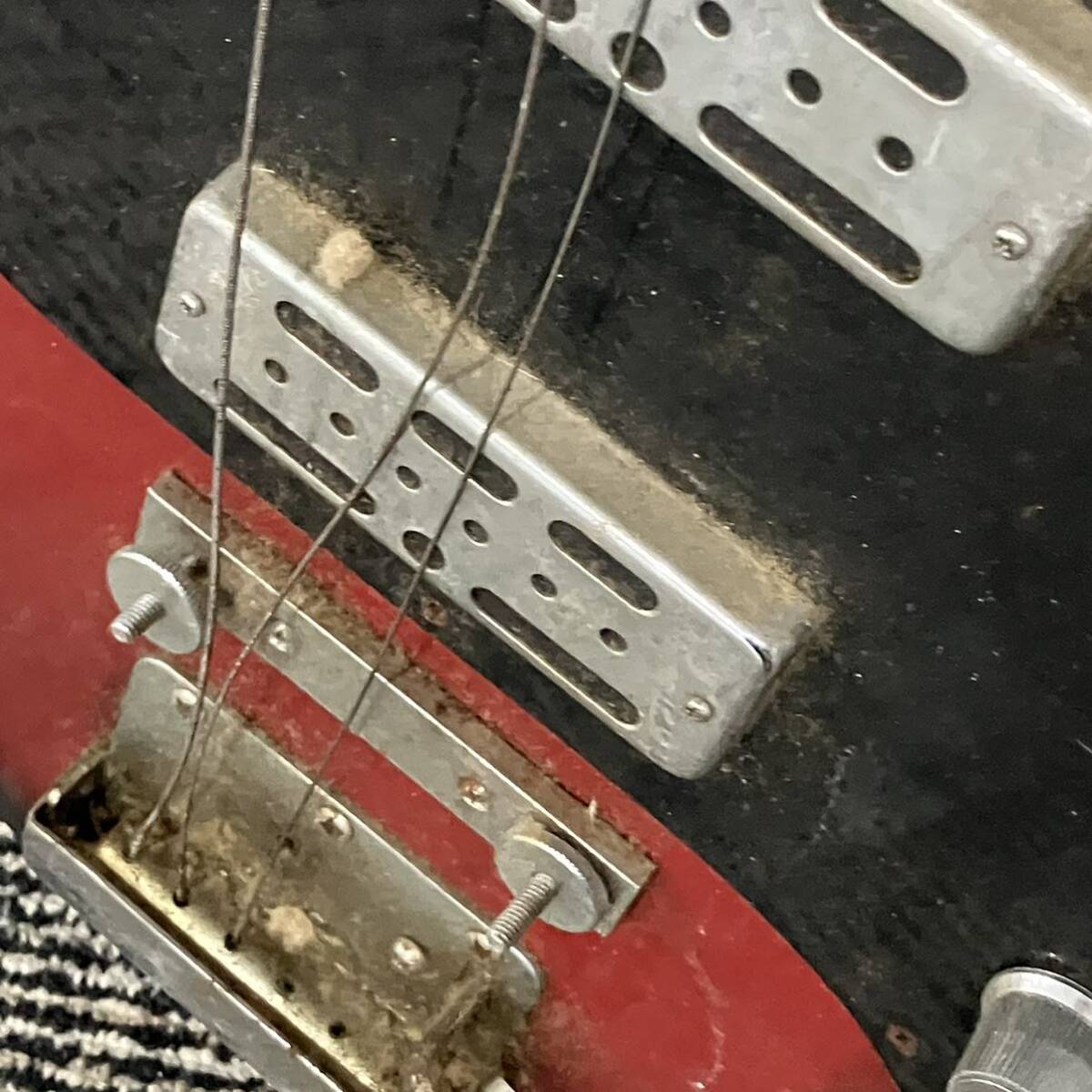 1円〜 3☆ Alfa Tone アルファトーン エレキギター 弦楽器 REINFORCED NECK 赤系 ビザールギター 60年代〜70年代 ヴィンテージ 弦破損の画像6