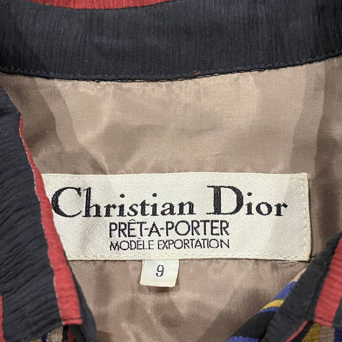 1円〜 3T 【クリーニング済み】Christian Diorクリスチャン ディオール ワンピース C-TK-286 PRET-A-PORTER MODEL EXPORTATION ストライプの画像2