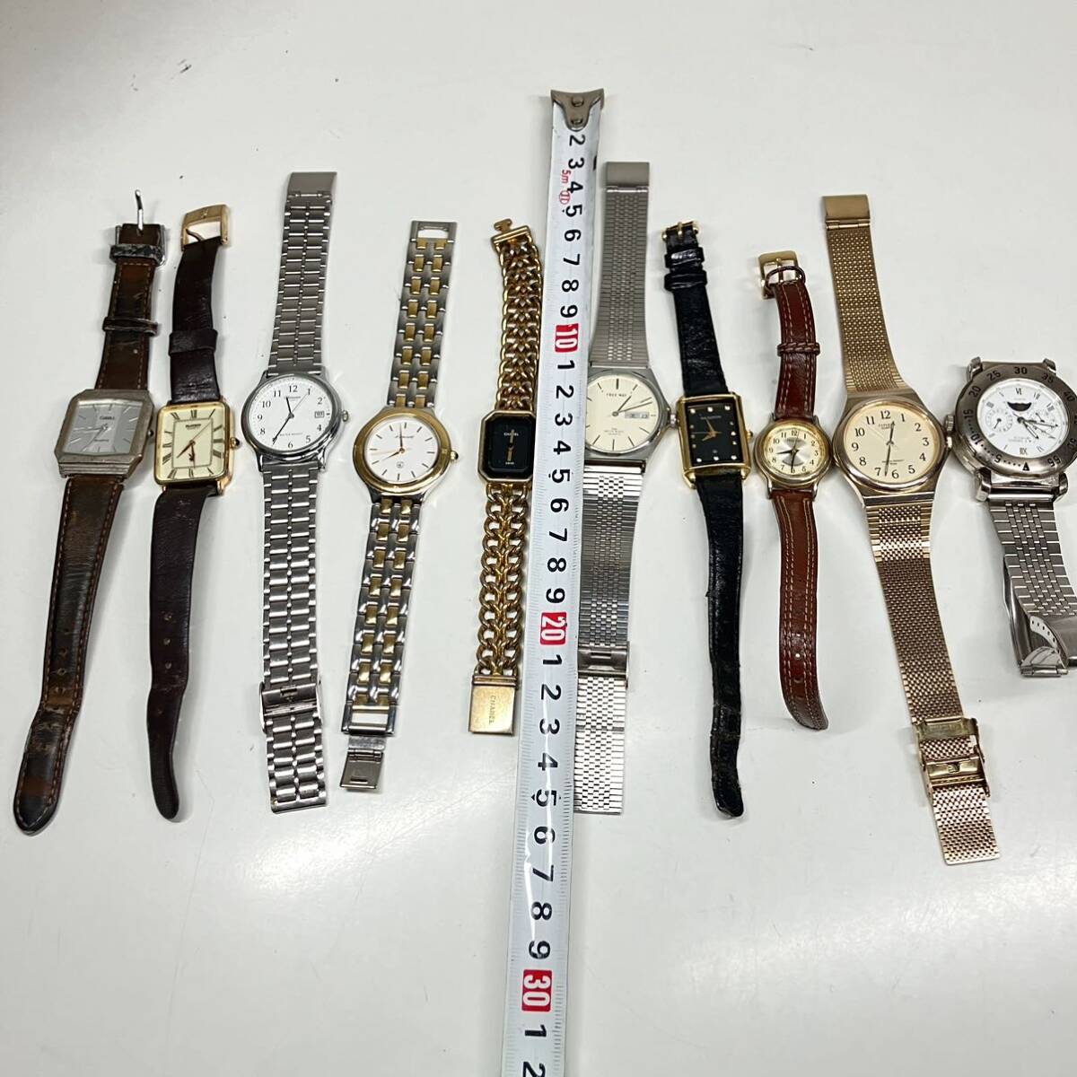 1円〜 3☆ CITIZEN FREE WAY 腕時計 クォーツ quartz腕時計 まとめて 動作未確認 シチズン ゴールドカラー QZ デイト ブランド の画像2