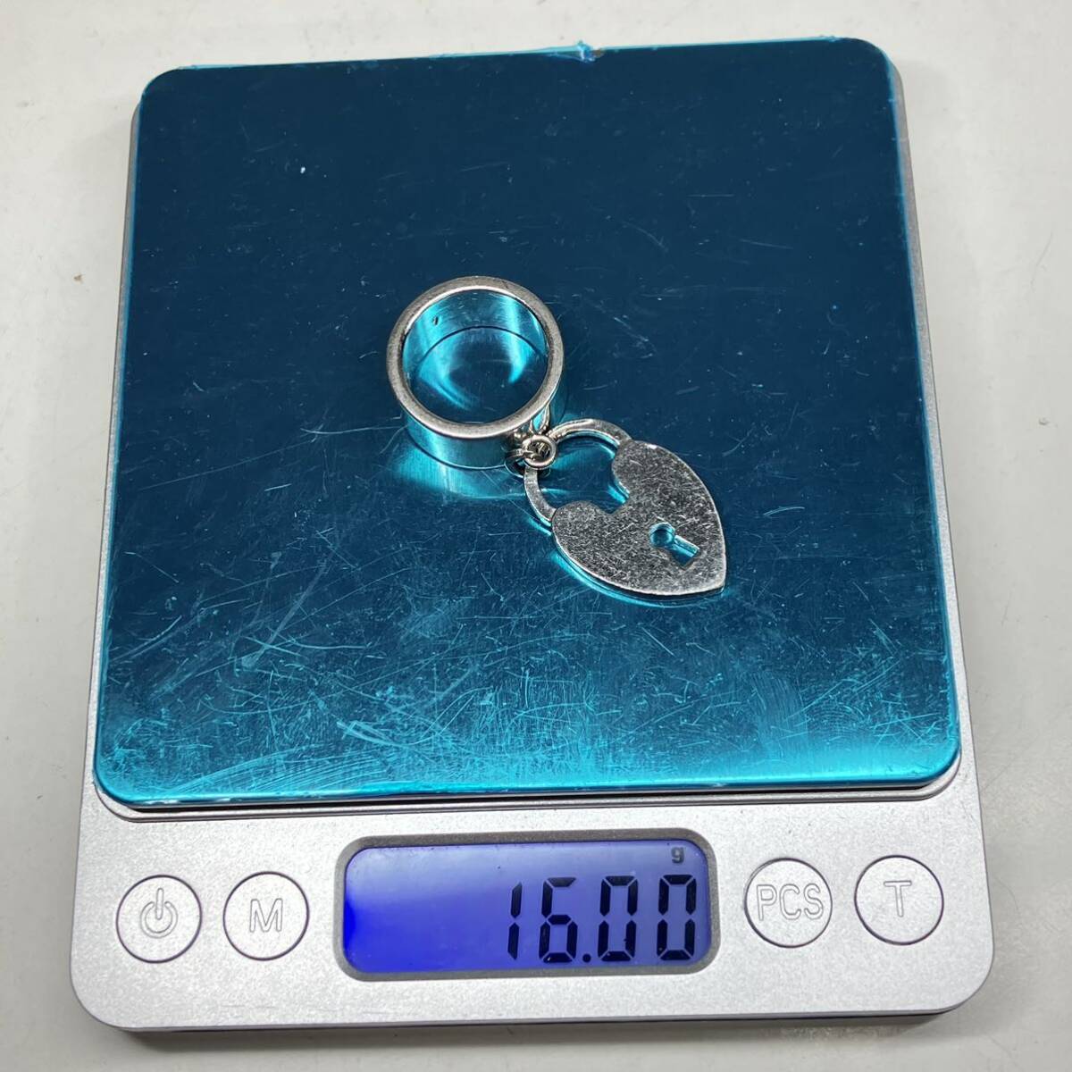 1円〜 3☆ Christian Dior クリスチャンディオール 指輪 リング ヴィンテージ 7 サイズ13.5号 アクセサリー レディース ハート 鍵穴 の画像9