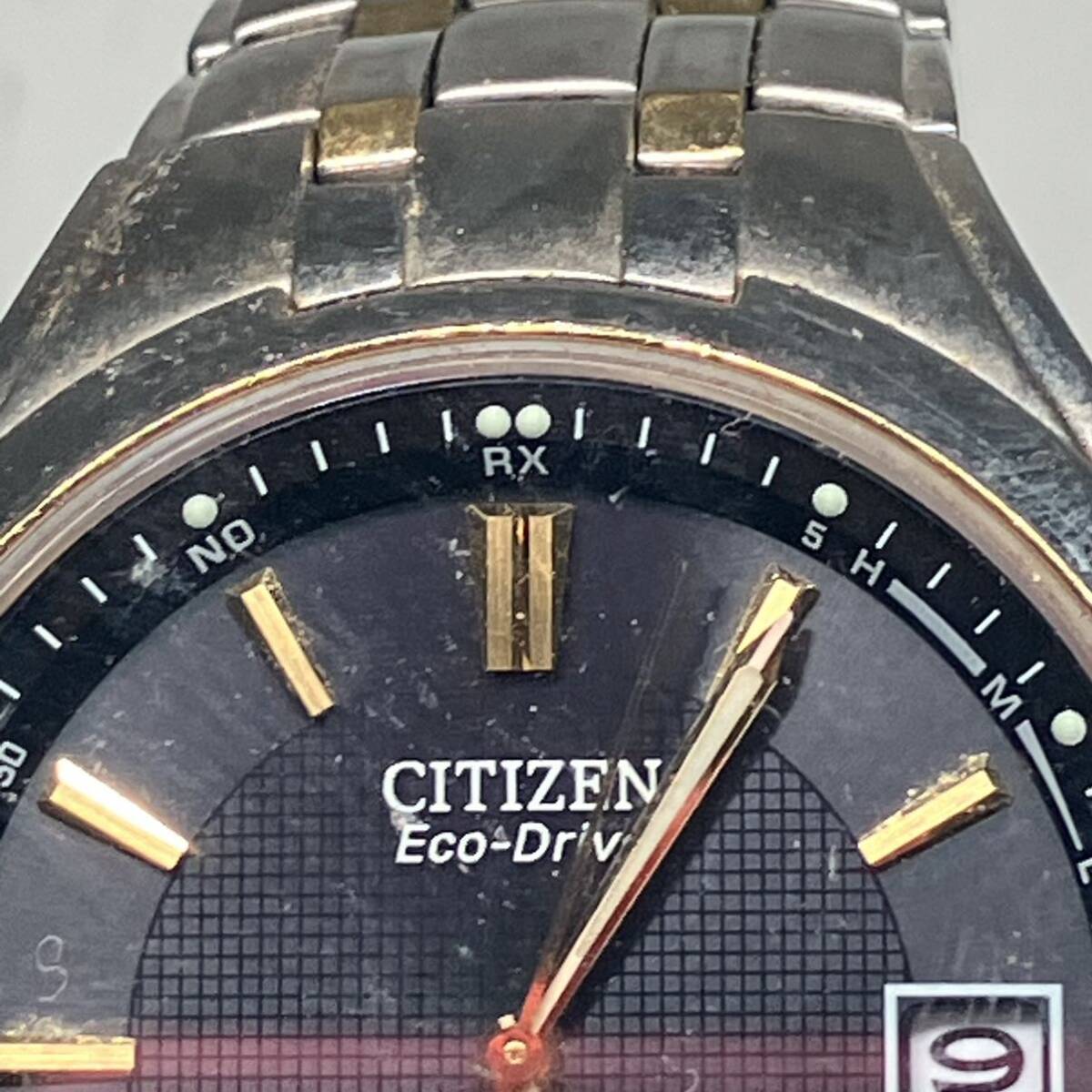 1円〜 3M CITIZEN ECO-DRIVE シチズン エコドライブ 腕時計 GN-4W-S H415-S033055 ソーラー電波 動作未確認 ヴィンテージ 蓄光 デイト の画像3