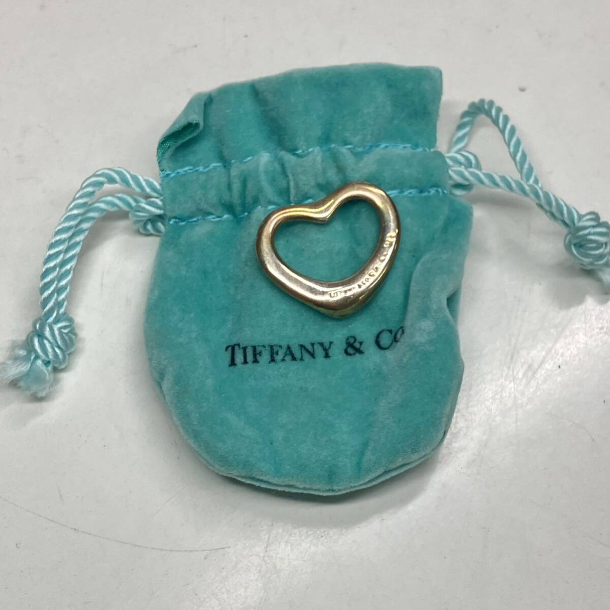 1円〜 3M シルバー925 TIFFANY & Co ティファニー ペンダントトップ SILVER925 刻印 重量3.1g オープンハート レディース アクセサリー の画像2