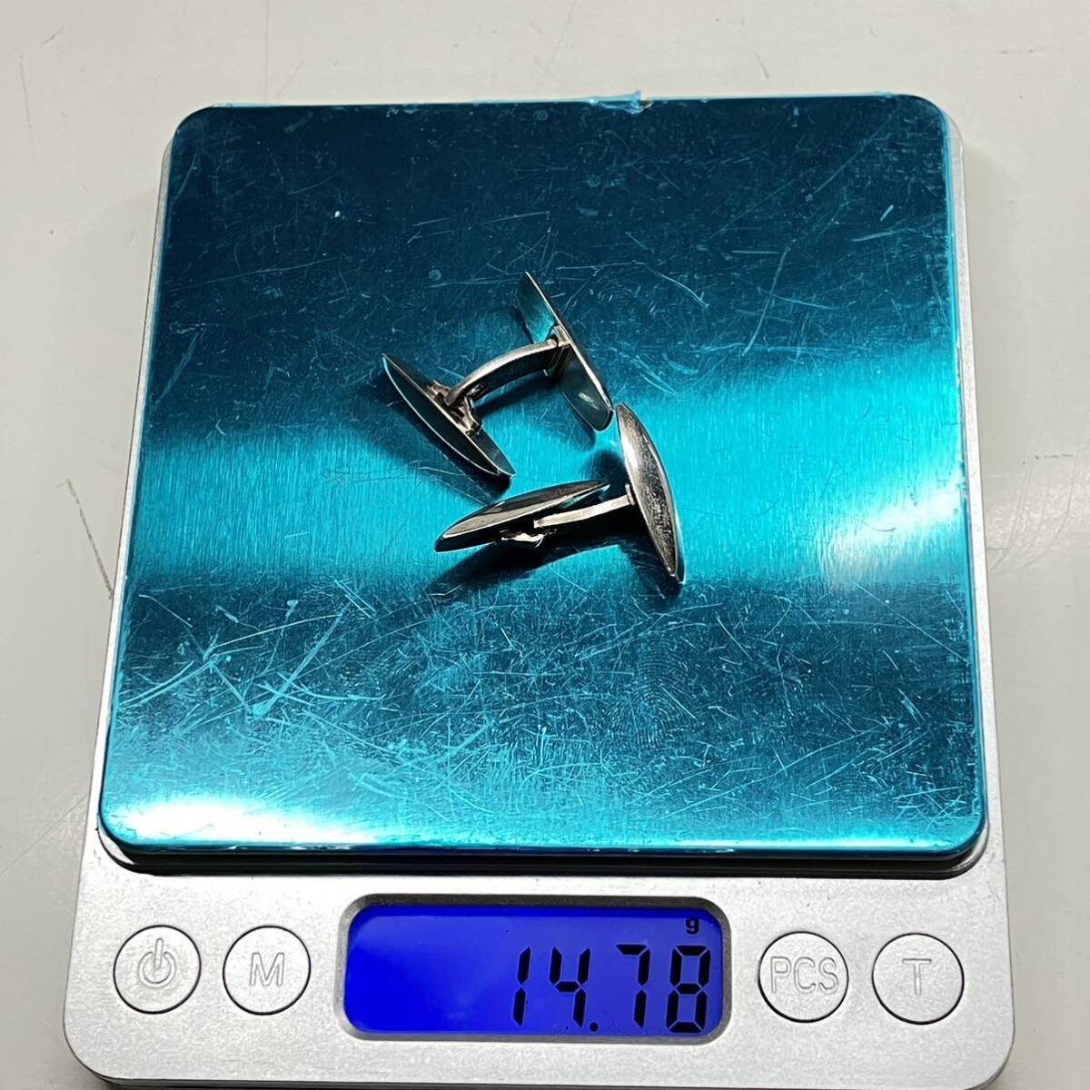 1円〜 3T シルバー925 GEORG JENSEN ジョージ ジェンセン SILVER925 カフス カフスボタン 90刻印 ブランド アクセ 重量14.78g スーツシーンの画像9