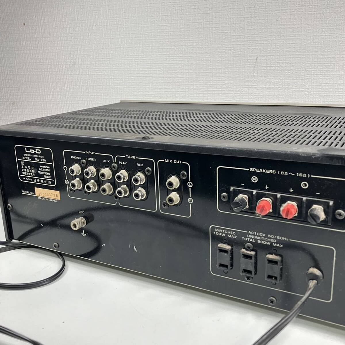 1 jpy ~ 4T Hitachi Lo-D low ti- stereo amplifier HA-270 STEREO AMPLIFIER sound equipment amplifier pre-main amplifier electrification has confirmed HITACHI