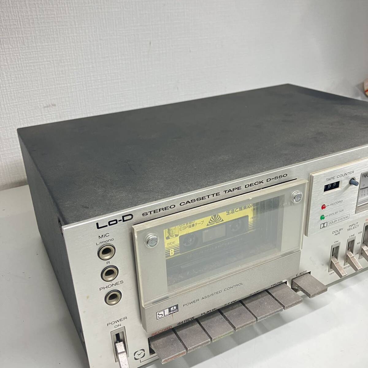 1 jpy ~ 4T Hitachi Lo-D low tiSTEREO CASSETTE DECK D-550 stereo cassette deck sound equipment Hitachi cassette deck electrification has confirmed 