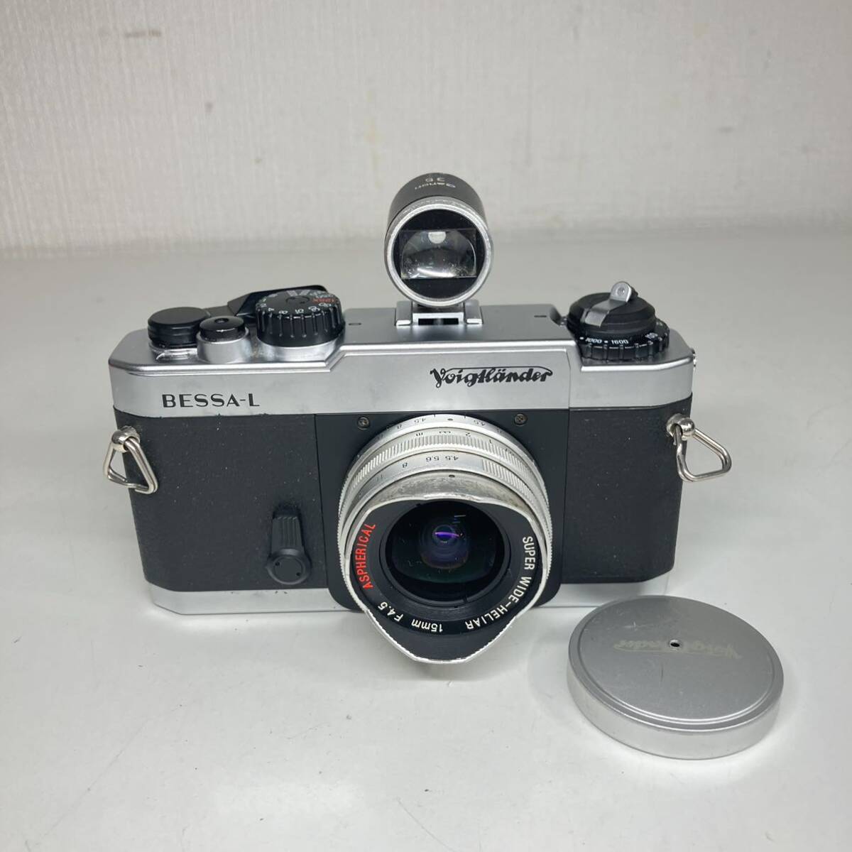 1円〜 4M フォクトレンダー VOIGTLANDER フィルムカメラ BESSA- L レンズ15mm F4.5 Canonアクセサリー付き 動作未確認 レトロ ヴィンテージの画像2