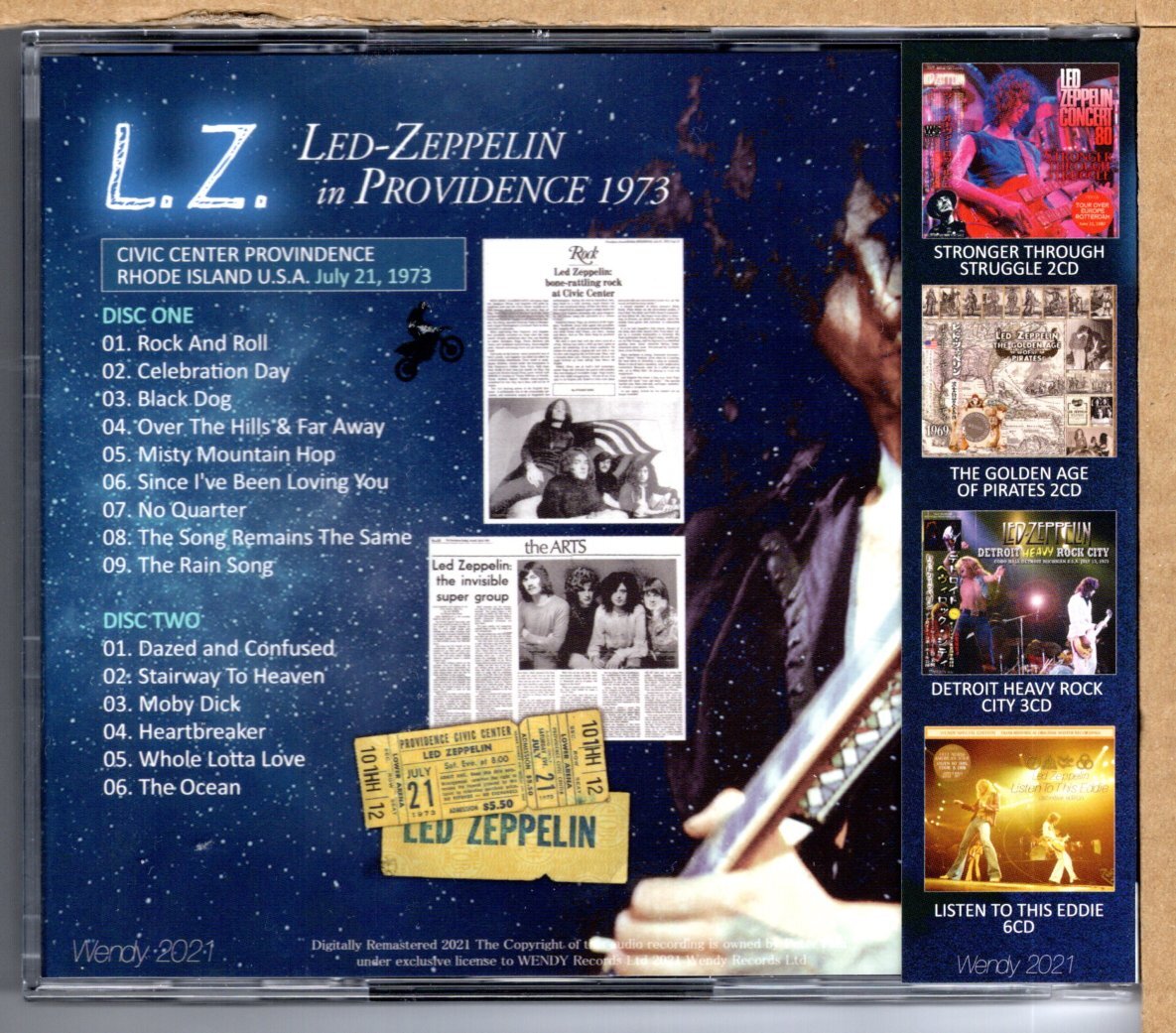 【中古CD】LED ZEPPELIN / IN PROVIDENCE 1973の画像2