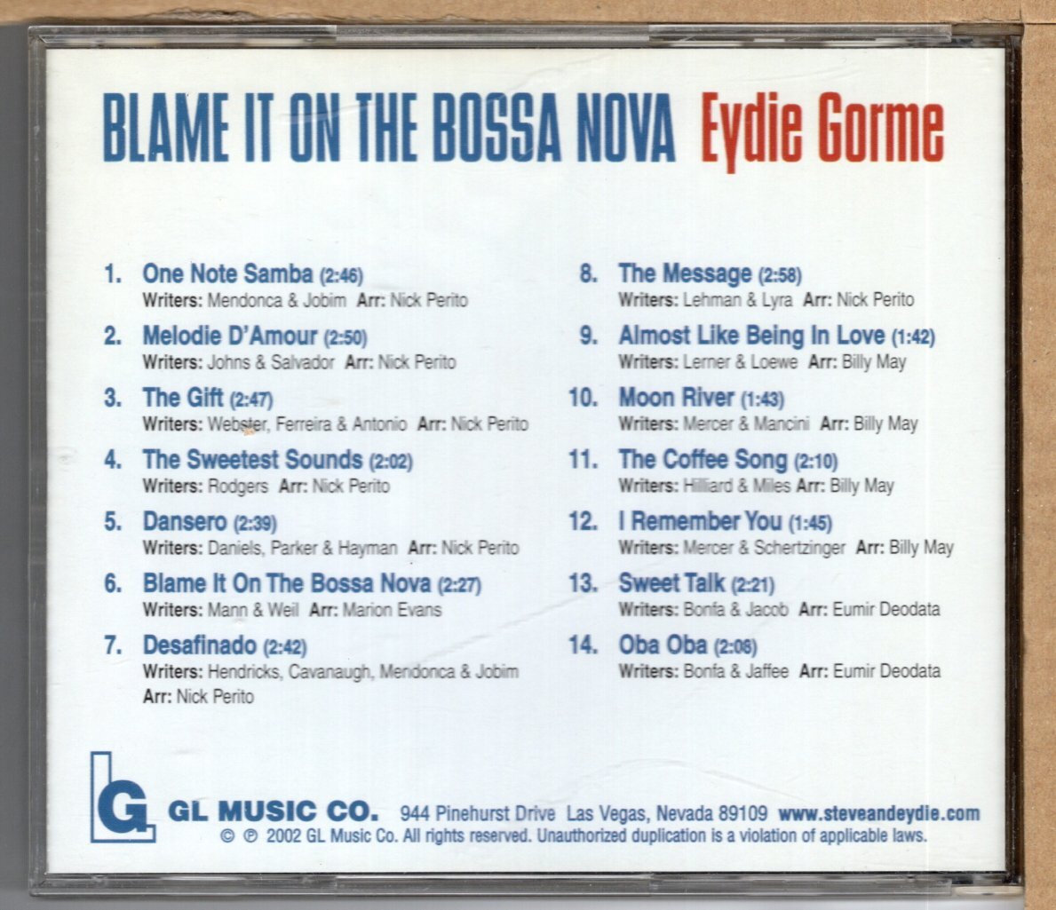 [ used CD]EYDIE GORME / BLAME IT IN THE BOSSA NOVA