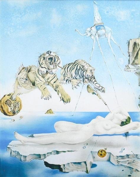 【真作】【WISH】サルバドール・ダリ Salvador Dali「Dream caused by the flight of a bee around …」リトグラフ 10号大 #23092352の画像3