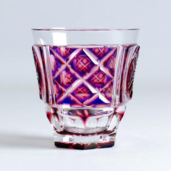 [ genuine work ][WISH] Satsuma glasswork [ new island Tsu Satsuma cut . two color .. glass tumbler ] glasswork also box * two color design name goods #24036044