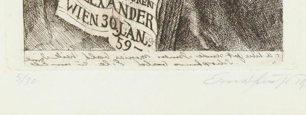 [ genuine work ][WISH] L n -stroke * hook sErnst Fuchs[... receive arek Thunder ] copperplate engraving autograph autograph #24032720