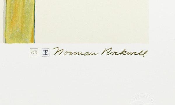 【真作】【WISH】ノーマン・ロックウェル NormanRockwell「サマーズスタート」リトグラフ 10号大   〇米国民栄誉賞 #24012372の画像6
