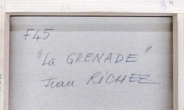 【真作】【WISH】ジャン・リシェス Jean Richez「La GRENADE」油彩 3号 ◆柘榴と無花果と水差し   〇1929-フランスの画家 #24033128の画像7