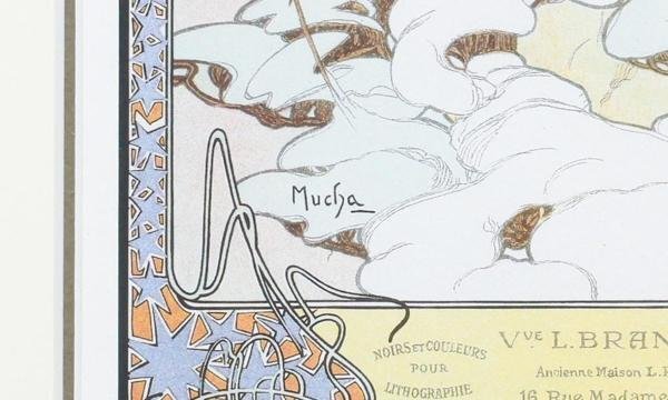 【真作】【WISH】ミュシャ Alphonse Mucha「冬 四季」リトグラフ 8号大 　　〇アール・ヌーヴォー旗手 華麗美人画 #24043058_画像6