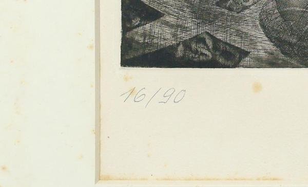 【真作】【WISH】エルンスト・フックス Ernst Fuchs「ターレヴ―レックのサムソンとデリラ」銅版画 直筆サイン   #24032717の画像6