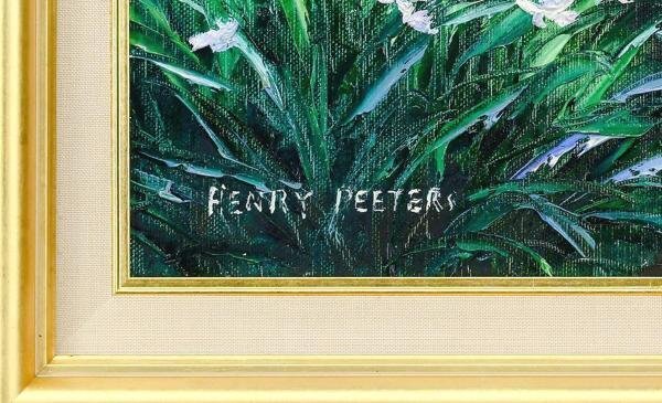 【真作】【WISH】ヘンリー・ピータース Henry Peeters 油彩 20号大 大作 ◆野花の道美情景   〇1951- 中国の画家 #24032904の画像6