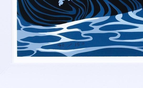 【真作】【WISH】アイベン・ロール Eyvind Earle「波の詩」シルクスクリーン 30号大 大作 直筆サイン   〇アメリカの画家 #23122124の画像7