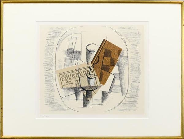 【真作】【WISH】ジョルジュ・ブラック Georges Braque「パピエ・コレ」リトグラフ 6号大   〇キュビスム巨匠 ピカソと活躍 #24033119の画像2