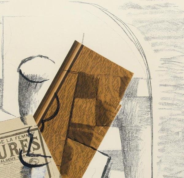 【真作】【WISH】ジョルジュ・ブラック Georges Braque「パピエ・コレ」リトグラフ 6号大   〇キュビスム巨匠 ピカソと活躍 #24033119の画像4