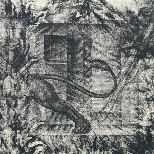 【真作】【WISH】エルンスト・フックス Ernst Fuchs「獅子と戦うサムソン」銅版画 10号 直筆サイン   〇ウィーン幻想派巨匠 #24032715の画像5