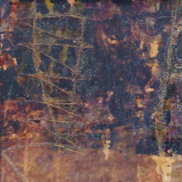 【真作】【WISH】市野裕子「土のものがたり」板に油彩 共シール 　　〇現代美術家 抽象表現 絵本「海辺の一日」出版 #24033191_画像4