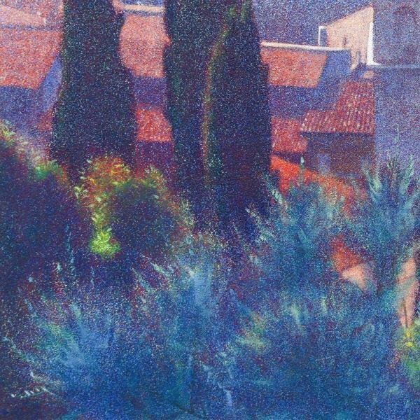 【真作】【WISH】羽田裕「チヴィカの塔 Assisi」油彩 12号 大作 1983年作 ◆イタリア美景大型名画   〇リアリズム人気画家 #24033190の画像5