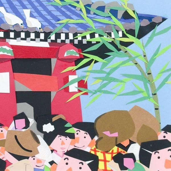 [ genuine work ][WISH] is .....[.. temple *..( Tokyo Metropolitan area )] pasting .1989 year work JTB calendar original picture 0 watercolor manga house pasting picture house #24032131